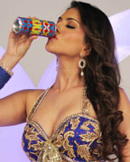 Sunny Leone during a photo shoot endorsing Sachiin Joshi's 'SJ XXX' energy drink
