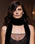 A model presents a creation by Ann-Sofie Johansson, Head of Design at H