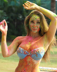 Sofia Hayat at Sofia Hayat Holi 2015 Photoshoot