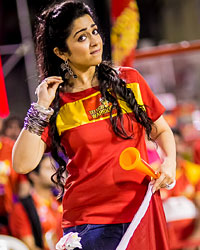 Charmy Kaur at CCL4 Telugu Warriors Vs Karnataka Bulldozers