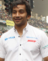 Narain Karthikeyan at Tata Prima T1 Truck Racing 2014