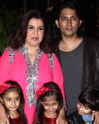 Farah Khan and Shirish Kunder with their kids