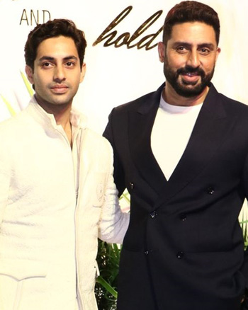 Agastya Nanda and Abhishek Bachchan