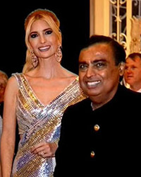 Ivanka Trump, Jared Kushner and Daughter with Mukesh Ambani