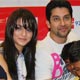 Aftab Shivdasani and Aamna Sharif at Big FM studio with kids of Don Basco School, Mumbai