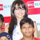 Aftab Shivdasani and Aamna Sharif at Big FM studio with kids of Don Basco School, Mumbai