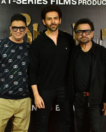 Bhushan Kumar, Kartik Aaryan and Anees Bazmee