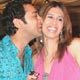 Hiten paintal kisses girl friend Keshwar during the 2nd anniversary bash of GR8, the first television magazine in English at the ITC Grand Maratha.