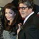 Amitabh Bachchan, Aishwarya Rai Bachchan and son Abhishek Bachchan pose in Macau