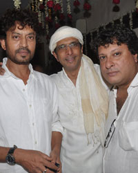 Irrfan Khan, Jaaved Jaaferi and Tigmanshu Dhulia at Jaaved Jaaferi's Eid Party