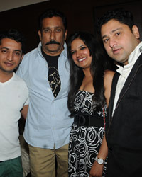 Puneet Khanna, Mukesh Tiwari and Kaushik Banerjee with Friends at Kaushik Banerjee Birthday Party