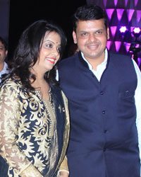 Maharashtra Chief Minister Devendra Fadnavis along with his wife Amruta Fadnavis