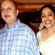 Anupam Kher and Kiron Kher arriving for the 27th Anniversary Party of Mukta Arts