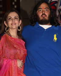 Nita Ambani along with her son Anant Ambani