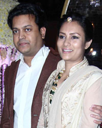 Congress MLA Amit Deshmukh along with his wife Aditi Ghorpade Deshmukh