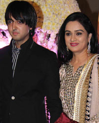 Padmini Kolhapure along with her son Priyank Sharma