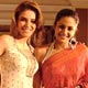 Raageshwari and Mandira at Ritu Kumar`s spring 2005-06 collection.