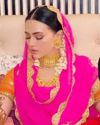 Sana Khan during Mehndi ceremony