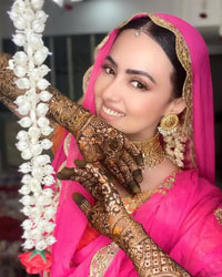 Sana Khan during Mehndi ceremony