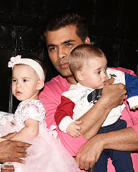 Karan Johar with his kids Yash and Roohi