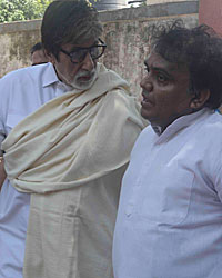 Amitabh Bachchan at Aadesh Shrivastava Funeral
