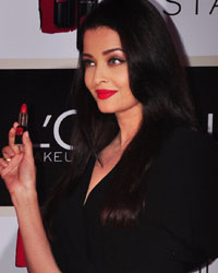 Aishwarya Rai Bachchan during the launch of Moist Matte Collection Pure Reds lipsticks by L'Oreal Paris