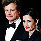 Actor Colin Firth and his wife Livia Giuggioli arrives for the BAFTA awards ceremony at the Royal Opera House in London