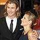 Actress Elsa Pataky and her husband Chris Hemsworth arrive for the BAFTA award ceremony at the Royal Opera House in London