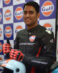 Mahendra Singh Dhoni at Bike Festival of India