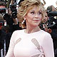 Jane Fonda arrives on the red carpet for the screening of the film 'Sleeping Beauty', in competition at the 64th Cannes Film Festival