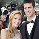 Serbian tennis player Novak Djokovic and his girlfriend Jelena Ristic arrive on the red carpet for the screening of the film 'The Beaver' at the 64th Cannes Film Festival
