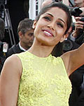 Freida Pinto arrives on the red carpet for the screeing of the film 'De rouille et d'os', in competition at the 65th Cannes Film Festival