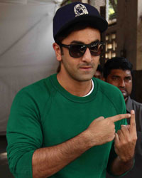 Ranbir Kapoor at Celebs Cast Their Vote at Assembly Elections 2014