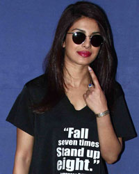 Priyanka Chopra at Celebs Cast Their Vote at Assembly Elections 2014