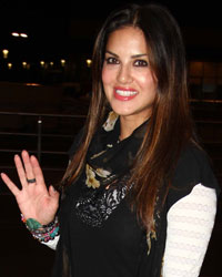 Sunny Leone at Celebs Depart for IIFA 2015