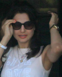 Amisha Patel at Celebs Throng Salman`s Residence