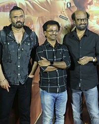 Suneil Shetty, A.R. Murugadoss and Rajinikanth Suneil Shetty, A.R. Murugadoss and Rajinikanth