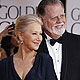 Helen Mirren and her husband Taylor Hackford arrive at the 69th annual Golden Globe Awards in Beverly Hills