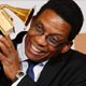 Musician Herbie Hancock poses with his award for Best Contemporary Jazz Album at the 50th Annual Grammy Awards in Los Angeles
