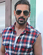 John Abraham at I Me Aur Main Shoot