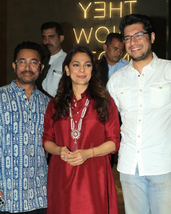 Aamir Khan, Juhi Chawla and Junaid Khan