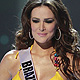 Miss Brazil Priscila Machado steps forward after being chosen among the final ten contestants of the Miss Universe 2011 pageant in Sao Paulo