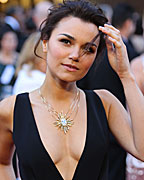 Actress Samantha Barks in the film 'Les Miserables' arrives at the 85th Academy Awards in Hollywood, California