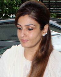 Raveena Tandon at Prayer Meeting of Rajjat Barjatya