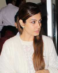 Raveena Tandon at Prayer Meeting of Rajjat Barjatya