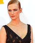 Actress January Jones, of the drama series 'Mad Men' arrives at the 64th Primetime Emmy Awards in Los Angeles