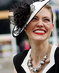 Race goers chat on the first day of the Royal Ascot, southwest of London