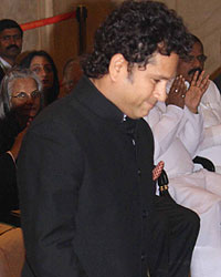 Sachin Tendulkar at Sachin and CNR Rao Conferred Bharat Ratna