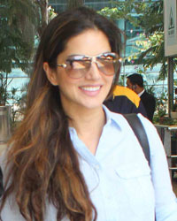 Daniel Weber and Sunny Leone spotted at airport