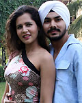 Radhika and Gurdeep Singh Mendi during the press meet of Punjabi movie 'Meri Shadi Karao'